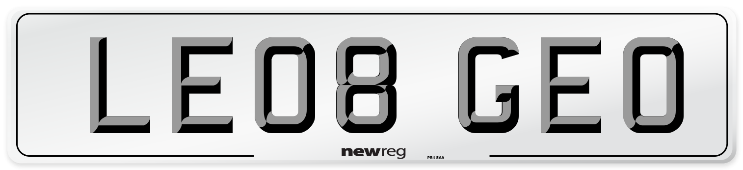 LE08 GEO Number Plate from New Reg